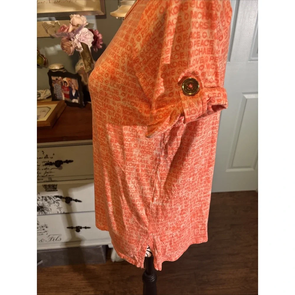 MICHAEL Kors Peace‎  & Love Blouse women,nectarine. Size (M). Valentines